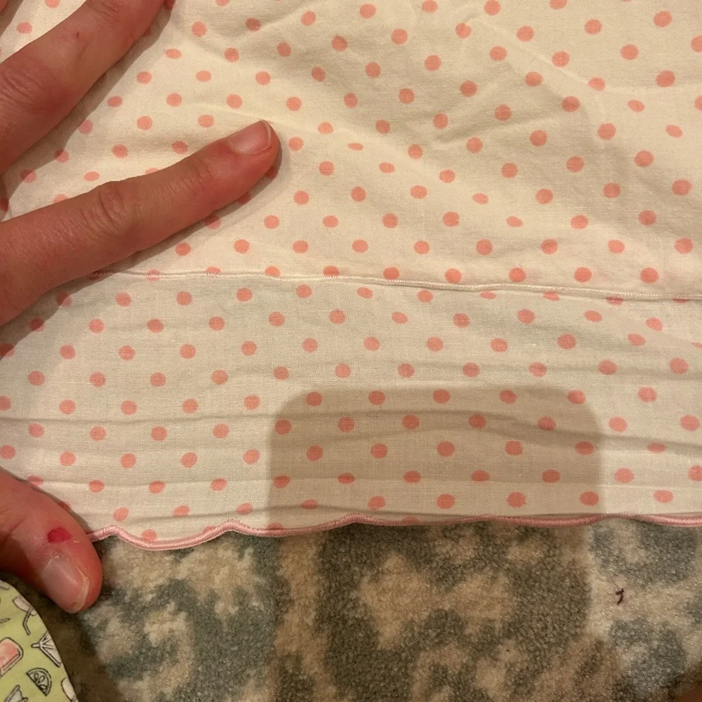 Schweitzer linen pink polka dot full duvet cover